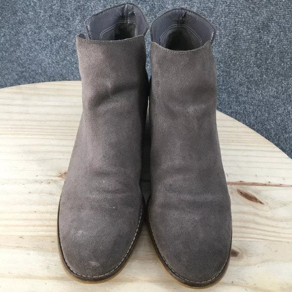 Cole Haan Boots Women 8.5 Ankle Booties Gray Suede Heels - Picture 4 of 6